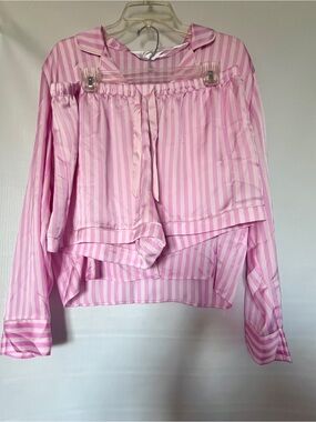 Primark Pink and Light Pink Striped Top - S